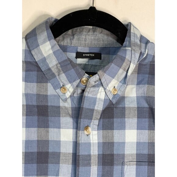 Lee mens button down shirt Large regular fit blue gray plaid short large READ - Picture 4 of 8